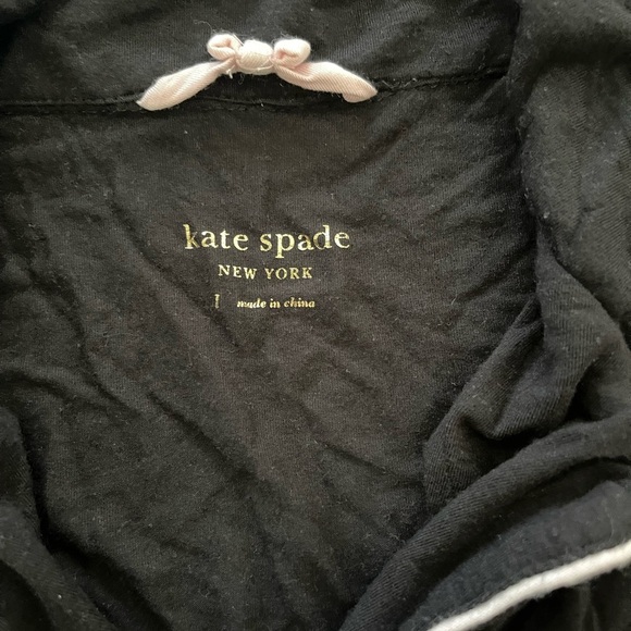 Kate Spade Black Women's Pajama Set with Pink Trim - Picture 3 of 5